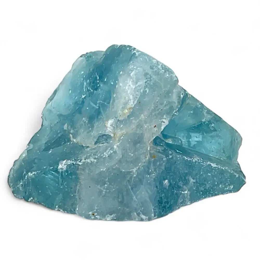 Sky‎ Blue Art Glass Cullet Glowing Manganese Slag Glass #4GL140